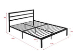 ZUN Queen Size Metal Bed Frame with Headboard Black W31181461