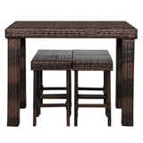 ZUN Bar Stool-Table and Chair Set of 4 Brown Gradient（Only 4 bar chairs included） 99689671