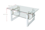 ZUN W 39.4" X D 19.7 " X H 17.7" Transparent tempered glass coffee table, coffee table 05193550