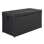 ZUN Simple And Practical Outdoor Ratton Deck Box Storage Box Black Four-Wire 93424533