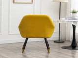 Tuchico Contemporary Velvet Upholstered Accent Chair, Yellow T2574P164265