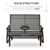 2-Person Outdoor Glider Bench,Patio Glider Loveseat Chair with Powder Coated Steel Frame,2 Seats W2225142508