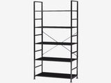 5-Tier Wooden Bookshelf with Adjustable Feet, Metal Frame, Waterproof and Scratch-Resistant Shelves, 83388744