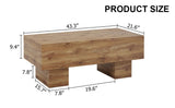 ZUN This modern rectangular coffee table features a stylish wood color, making it an ideal addition to W1151P168335