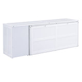 ZUN Queen Size Murphy Bed with Rotable Desk, White 11589562