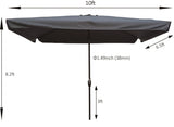 ZUN 10 x 6.5ft Patio Umbrella Outdoor Waterproof Umbrella with Crank and Push Button Tilt for Garden W65627952