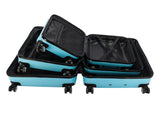 ABS Trolley Case 20in 24in 28in 3PCS Suitcase Set Striped Textured Suitcase Blue 78716673