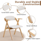 ZUN Set of 2 Wooden Folding Chairs with Padded Seats and Armrests, Portable Simple Folding Chairs with 98022781