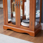 ZUN Lighted Glass Curio Display Cabinet,Display Cabinet,Glass Storage Cabinet Glass Wine cabinet Wood W2275P178797