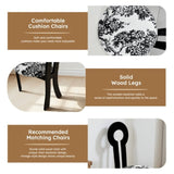 Dining Chairs Set of 2, Key-Design Home Chairs - Linen Upholstered Solid Wooden Dining Chairs with 42777696