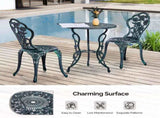 3 PCS Outdoor Set, All-Weather Cast Aluminum Rose Table and Chairs Set of 2, Patio 63577994