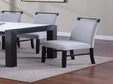 Contemporary Style 2pc Dining Chairs w Wooden handle Upper back Rest Charcoal Wooden Legs Soft B011P367203