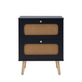 2-drawer Nightstand for Bedroom and Living Room, End Table, Side Table with 2 Hand Made 48345276