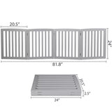 24" Folding Freestanding Wood Pet Dog 4 Panel Safety Gate - Grey 16324450