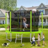 ZUN 10FT Trampoline for Kids, Basketball Hoop and Ladder, Outdoor Kids Trampoline with Safety K1163P147346