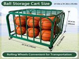 Ball Storage Cart, Basketball or Volleyball Storage Bin with Wheels, Basketball Holder Cage for 52820879