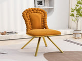 Dining Chairs Set of 2,Velvet Accent Chairs for Living Room, Vanity Chair with Gold Metal Legs, W757P281149