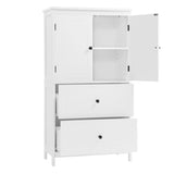 ZUN Bathroom Storage Cabinet, Cabinet with Two Doors and Drawers, Adjustable Shelf, MDF Board, White 98836434