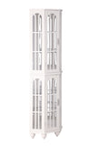Corner Curio Cabinet with 4 Adjustable Tempered Glass Shelves and Lighting System, Solid Wood W1693P216951