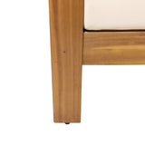 Outdoor Acacia Wood Club Chairs with Cushions, TeakBeige, 27.75"D x 32"W x 27.75"H 70692.00