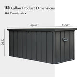 ZUN 160 Gallon Outdoor Storage Deck Box Waterproof, Large Patio Storage Bin for Outside Cushions, Throw W1859131834