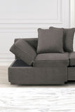 Contemporary Style 1pc Convertible Chair Gray Fabric Functional Storage Seat w Pillows Living Room B011P299013