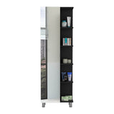 Urano Mirror Linen Cabinet, Four Interior Shelves, Five External Shelves -Black B20091992