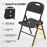 2pcs 47*54*84cm Garden Plastic Folding Chair Black 50710941