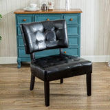 Faux Leather Tufted Accent Chair with Oversized Seating, Black T2574P164250