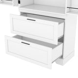 Modern Farmhouse Style Wooden Cabinet with Sturdy Frame with Inside Door Storage Divider with W1580P257492