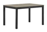 ZUN 1pc Contemporary Rectangular Two Toned Finish Dining Table Rustic Brown Black Finish Dining Room B011P243253