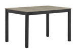 ZUN 1pc Contemporary Rectangular Two Toned Finish Dining Table Rustic Brown Black Finish Dining Room B011P243253