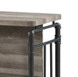 Antique Oak and Sandy Grey 5-Shelf Kitchen Island B062P209301
