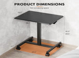 Mobile Standing Desk Adjustable Height Laptop Desk with Lockable Wheels, Black 92306157