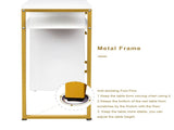 White particleboard and iron pipe, 97*35*78cm, 2 drawers and 1 door, computer desk, suitable for 09186500