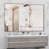 Oversized Bathroom Mirror with Removable Tray Wall Mount Mirror,Vertical Horizontal Hanging Aluminum W708P297638