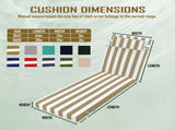 Outdoor Chaise Lounge Cushion, 72 in. x 21 in. x 3 in. Waterproof Fade-Resistant Patio Chair Pad for 00179400
