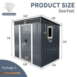 6ft x 5ft Outdoor Metal Storage Shed with Window and Transparent plate for Garden, Lawn 05828661