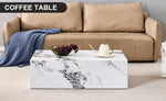 ZUN Modern MDF Coffee Table with Marble Pattern - 39.37x23.62x11.81 inches - Stylish and Durable Design W1151P146806