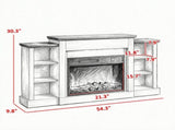 55" Fireplace TV Stand for TVs up to 65", Entertainment Center Console with RGB LED Strips, 6 70665279