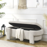 Linen Fabric Upholstered Bench with Large Storage Space for the Living Room, Entryway and W48790040