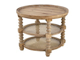 D23.5 x 25" Round 3-Tiered Side Tabel, Natural End Tabel for Lving Room Bedroom Entryway, Brown W2078141934