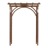 ZUN Beautiful And Practical Garden Arch Dark Brown 44417823