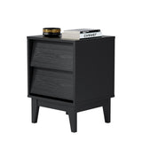 2 Set Nightstands Features Vintage-style and Bevel Design, Made of MDF, Mid Century Modern W578P192479