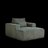 62.5-Inch Corduroy Sponge Sofa Lounge Chair,No Assembly Required,Fluffy Modern Sleeper Chair for W834P206044