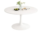 Round Tulip Dining Table, 39.4 Inch Dining Table for 4 People, Melamine Laminated MDF Tabletop with 92551391