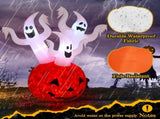 5.9 FT Halloween Inflatable Pumpkin Ghost Outdoor Decorations, Scary Blow up Yard Decor with 49008803
