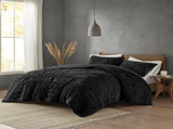 King/Cal King Ruched Fur Down Alternative Comforter Set B035129368