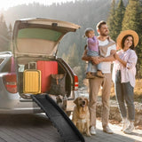 ZUN 63 inch Folding Dog Ramp, Portable Lightweight Pet Ramp for Cars, Trucks and SUVs 81656468