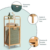Bamboo Bathroom Shelf with Tilt-out Laundry Hamper 90037264